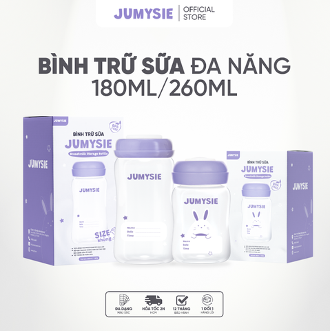 Bình Trữ Sữa 180ml/260ml Jumysie - Cổ Rộng, Chống Sặc, An Toàn