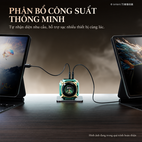 [ĐẶT TRƯỚC] Bộ sạc nhanh SONGX 65W Phàm Nhân Tu Tiên – 3 cổng, màn hình số, hộp quà