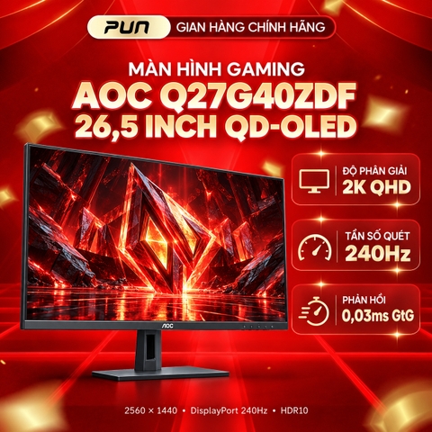 Màn hình AOC Q27G40ZDF 26.5 inch QD-OLED 2K 240Hz 0.03ms