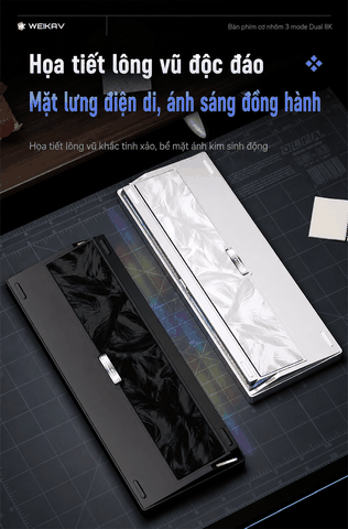 Weikav NUT87 Dual 8K – Bàn phím cơ nhôm CNC 80%, 3 mode, pin 10.000 mAh