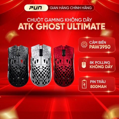 Chuột ATK Ghost Carbon Fiber | PAW3950 Ultra - 8K Hz - Siêu Nhẹ 48g