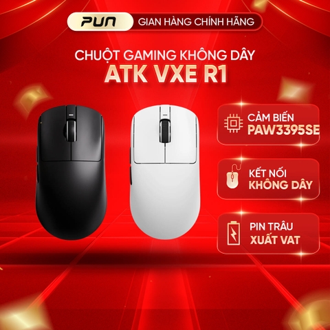 Chuột Gaming VXE R1 SE+ / R1 Pro / Pro Max | PAW3395 - 48g - Chính Hãng