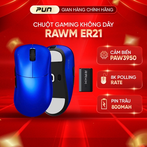 RAWM ER21 Pro - Chuột gaming công thái học siêu nhẹ 8K