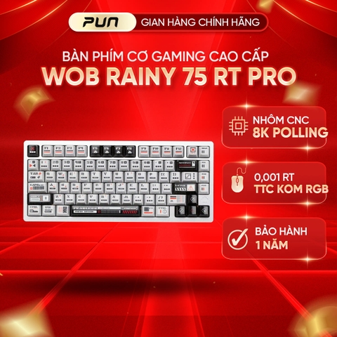 [CHÍNH HÃNG – FULL VAT] Bàn phím từ Rainy75 RT Esport HE | Nhôm CNC | Dual 8K | TTC Magneto RGB | Rapid Trigger 0,01mm