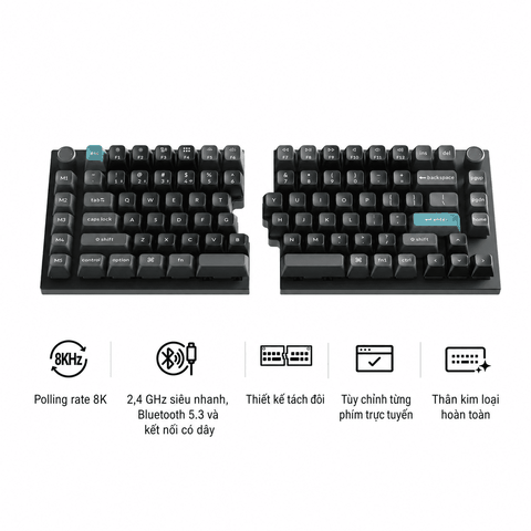 Keychron Q11 Ultra 8K – Bàn phím cơ tách đôi không dây 8K