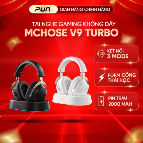 Tai Nghe Gaming Không Dây MCHOSE V9 Turbo+ 7.1 Wireless AI Noise Cancelling Chính Hãng