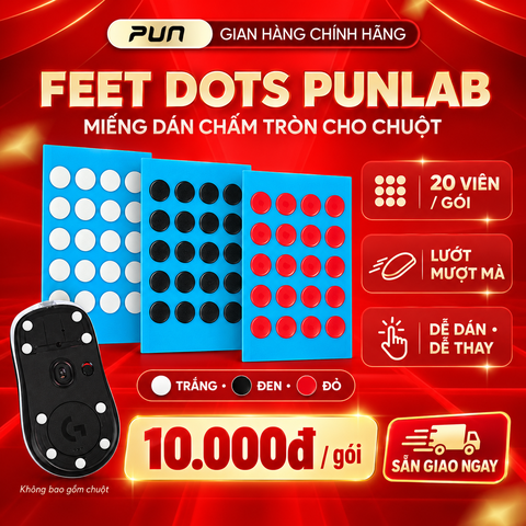 [SẴN GIAO NGAY] Miếng dán Feet Dots PunLab chấm tròn cho chuột gaming – Gói 20 viên