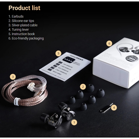 KZ Castor Pro - Tai nghe In-ear 2 Driver 10mm, Tùy chỉnh 16 kiểu âm thanh chuyên sâu