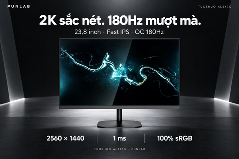 Màn Hình Gaming Tuoshuo AL247Q 23.8 Inch 2K 180Hz Fast IPS | 1ms, 100% sRGB, Chính Hãng