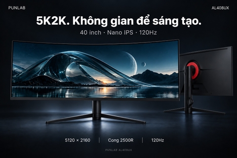 [CHÍNH HÃNG FULL VAT] Màn Hình Tuoshuo AL408UX 40 Inch 5K2K Nano IPS – 120Hz, 400nit, sRGB 100%, DCI-P3 97%, Cong 2500R, Hỗ Trợ G-Sync/Freesync