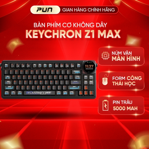 Keychron Z1 Max 3 Mode – Bàn Phím Cơ Nhôm CNC RGB, Màn Hình Thông Minh