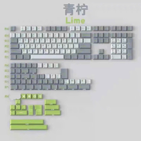 Keycap Aifei XOXO, Keycap CMK Aifei Heavy Industry Wavez Lime Retrocast 172 nút nhựa ABS Doubleshot