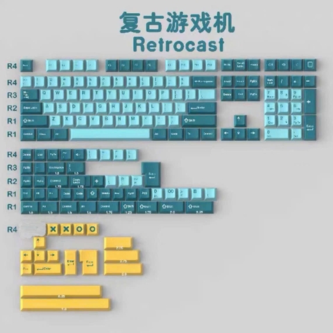 Keycap Aifei XOXO, Keycap CMK Aifei Heavy Industry Wavez Lime Retrocast 172 nút nhựa ABS Doubleshot