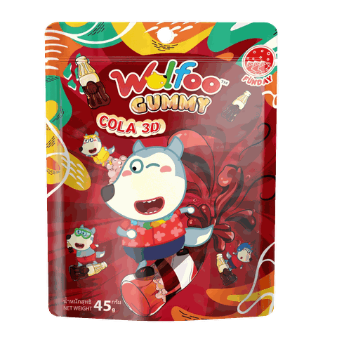 Kẹo dẻo Wolfoo vị Cola có nhân Cola 45g