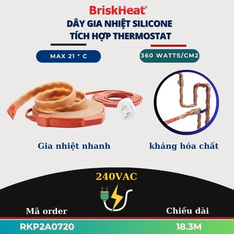 Dây Gia Nhiệt Tích Hợp Điều Khiển Thermostat (RKP) RKP2A0720 18.3M