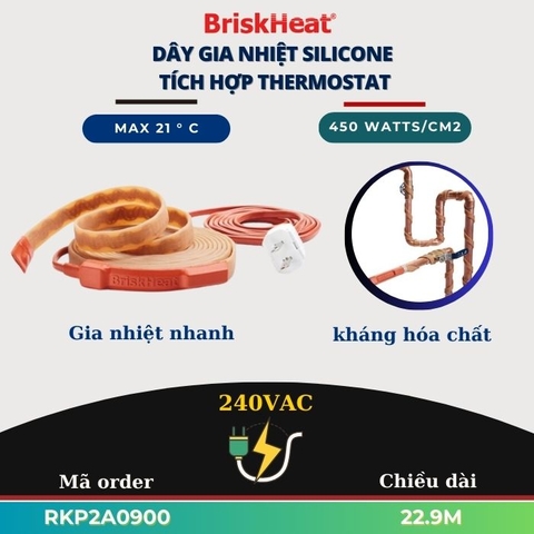 Dây Gia Nhiệt Tích Hợp Điều Khiển Thermostat (RKP) RKP2A0900 22,9M