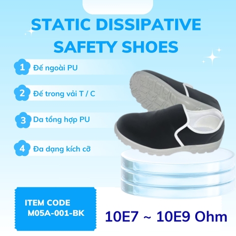 Giày bảo hộ phân tán tĩnh điện Model M05A-001-BK