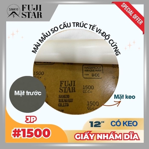 Giấy nhám dĩa #1500 12inch - Sankyo (Nhật) - Có keo (PSA)