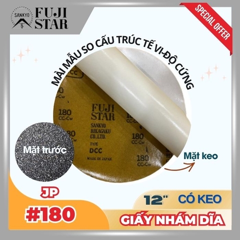 Giấy nhám dĩa #180 12inch - Sankyo (Nhật) - Có keo (PSA)