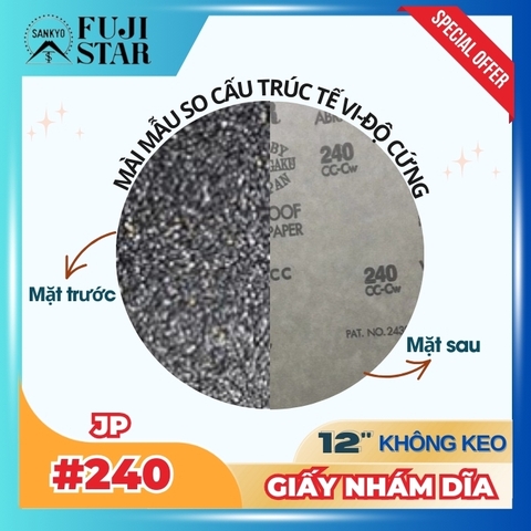 Giấy nhám dĩa #240 12inch - Sankyo (Nhật) - Có keo (PSA)