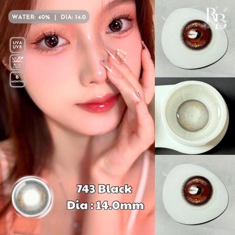 Kính Áp Tròng Màu Đen BK-743