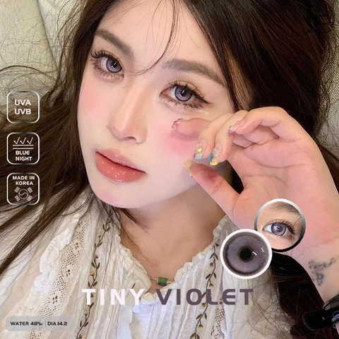Kính Áp Tròng RUBYEYES Sillicone Hydrogel Màu Tím Tiny Violet, Kính Áp Tròng Hàn Quốc BST BEARLENS