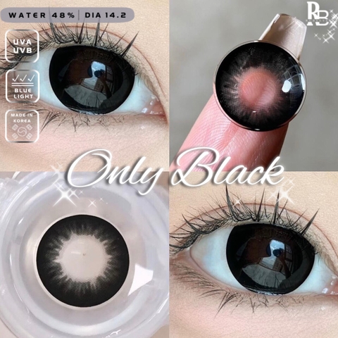 Kính Áp Tròng RUBYEYES Màu Đen Only Black Full 0-5 Độ