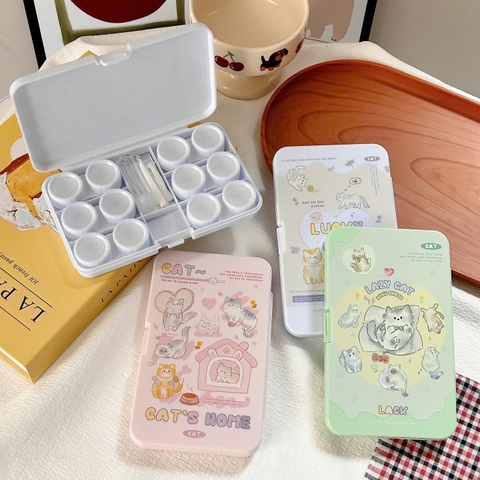 Khay Đựng 6 Cặp Lens Những Chú Mèo Vui Nhộn