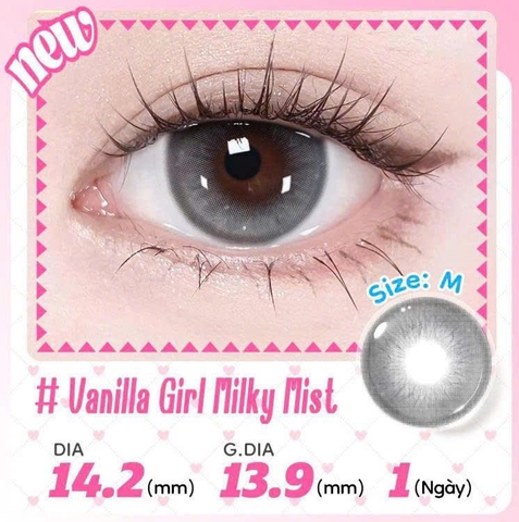 Lens 1 Ngày Màu Vanilla Girl Milky Mist