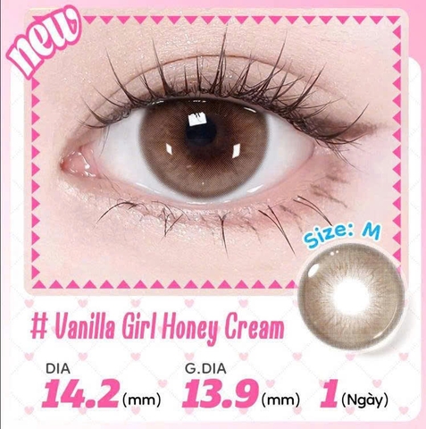Lens 1 Ngày Màu Nâu Vanilla  Girl Honey Cream
