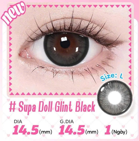 Lens 1 Ngày Màu  Supa Doll Glint Black