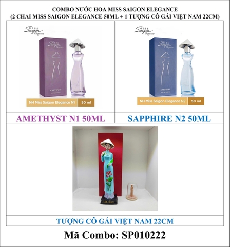 Combo 2 Miss Saigon Elegance 1 Tượng Cô Gái
