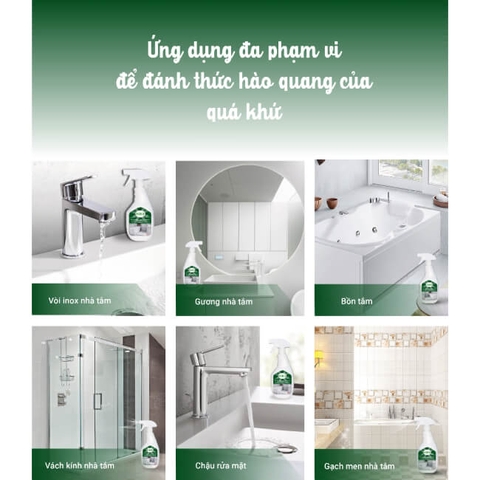 Tẩy cặn canxi, tẩy kính, vòi sen, bồn sứ, chậu tắm, gạch men, gương soi Hikit 500 ml