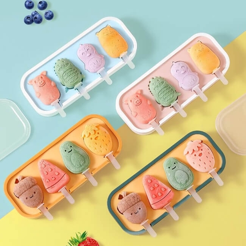 Khay làm kem khuôn làm kem silicone dễ thương