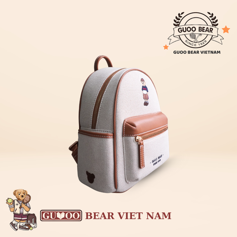 Balo thời trang chính hãng GUOO BEAR - GU8005 Trắng
