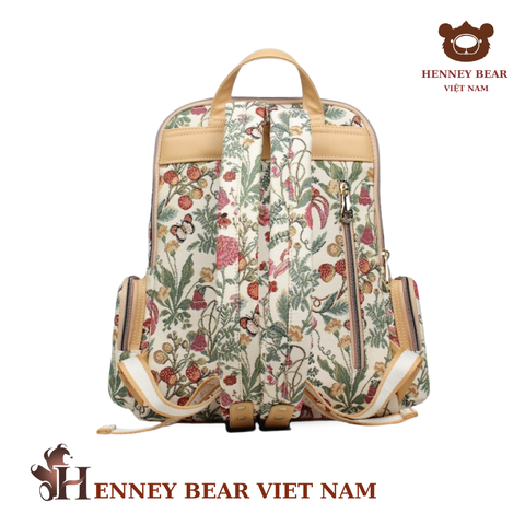 Balo chính hãng HENNEY BEAR - H-1201-FLORAL SUMMER BEIGE