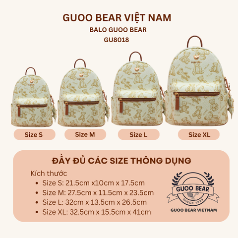 Balo thời trang chính hãng GUOO BEAR - GU8018
