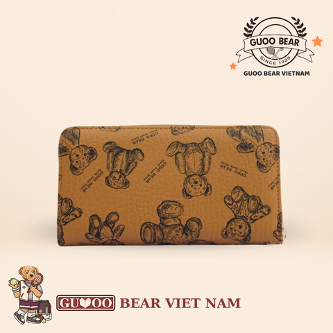 Ví cầm tay sang trọng, chính hãng GUOO BEAR - GO-2017 Nâu Dài