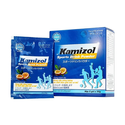 Bột điện giải vị chanh dây Kamizol Sports Drink Powder 25g cung cấp năng lượng, chất điện giải cho cơ thể (5 gói)
