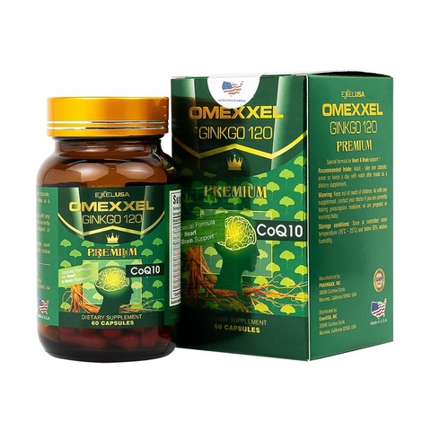 Viên uống Omexxel Ginkgo 120 Premium Omexxel hỗ trợ tốt cho não và tim mạch (60 viên)