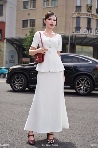 Áo Shesha cổ vuông phối nút