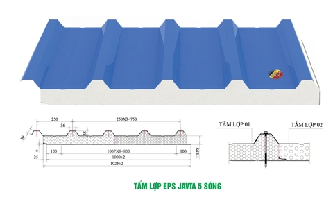 TẤM LỢP EPS JAVTA 5 SÓNG
