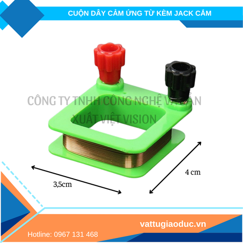 Cuộn dây cảm ứng từ kèm jack cắm thí nghiệm môn Vật lý