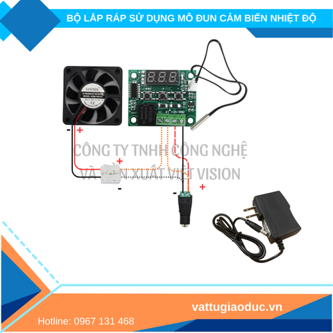 Bộ lắp ráp mạch điện sử dụng mô đun cảm biến nhiệt độ môn Công nghệ lớp 8