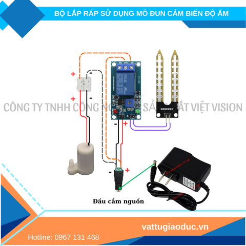 Bộ lắp ráp mạch điện sử dụng mô đun cảm biến độ ẩm môn Công nghệ lớp 8