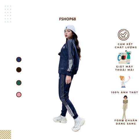 Bộ thể thao nữ Adidas chất Umi thể thao BTWM11 Umi chất cao cấp phối 3 sọc, form dáng khỏe, trẻ, giặt ko xù,ảnh tự chụp