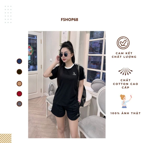 Set đồ bộ cotton nữ mùa hè CECHILL HÀNG CHÍNH HÃNG phối sọc, cotton 100%,form đẹp, dáng chuẩn cao cấp, thoáng mát Bswm10