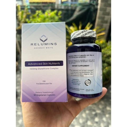 Viên hỗ trợ Trắng Da Glutathione Relumins Advance White 1650mg Glutathion Complex 90 viên