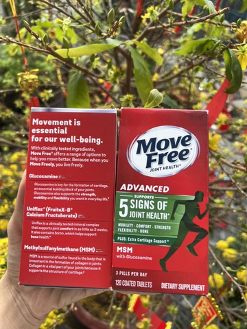 Mẫu mới Move Free Advanced Plus MSM Glucosamine Chondroitin120 viên chính hãng Mỹ