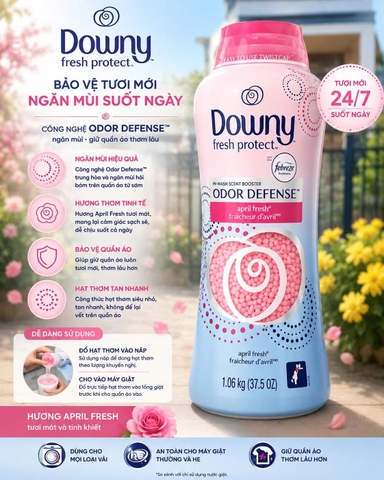 HẠT XẢ VẢI KHÔ DOWNY FRESH PROTECT ODOR DEFENSE APRIL FRESH 1.06KG CỦA MỸ